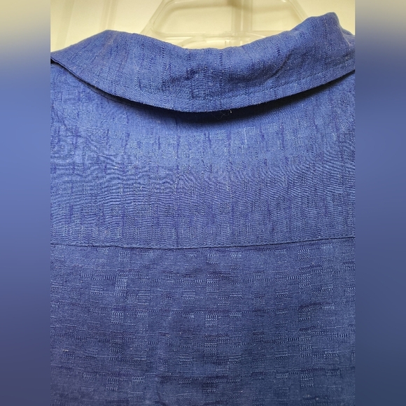 Tasso Elba Island Shirt Mens XLarge Silk Linen Blue Short Sleeve Button Up - Picture 6 of 6